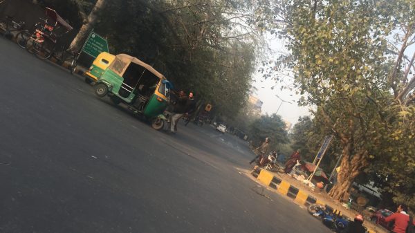 Street accident in Delhi. A day in Delhi
