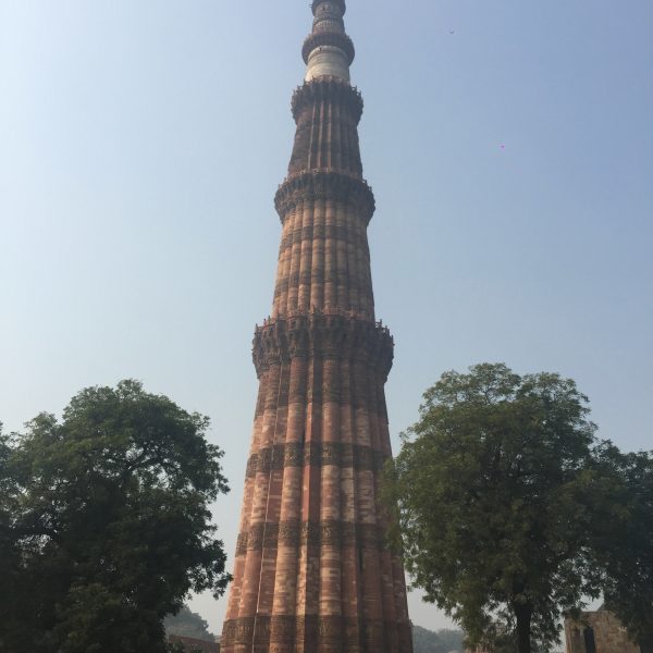 Qutb Minar in Delhi. A day in Delhi
