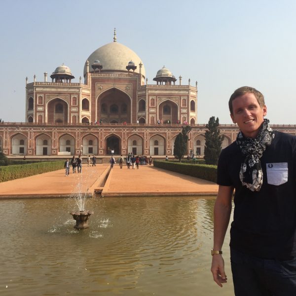 David Simpson outside Humayon's Tomb in Delhi. A day in Delhi