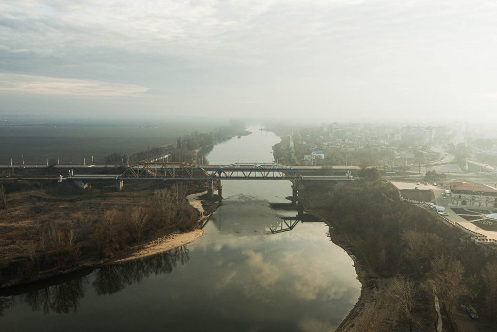 Bridge over the Dniester River in Transnistria. A day in Transnistria