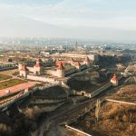 Aerial view of Bendery Fortress in Transnistria. A day in Transnistria