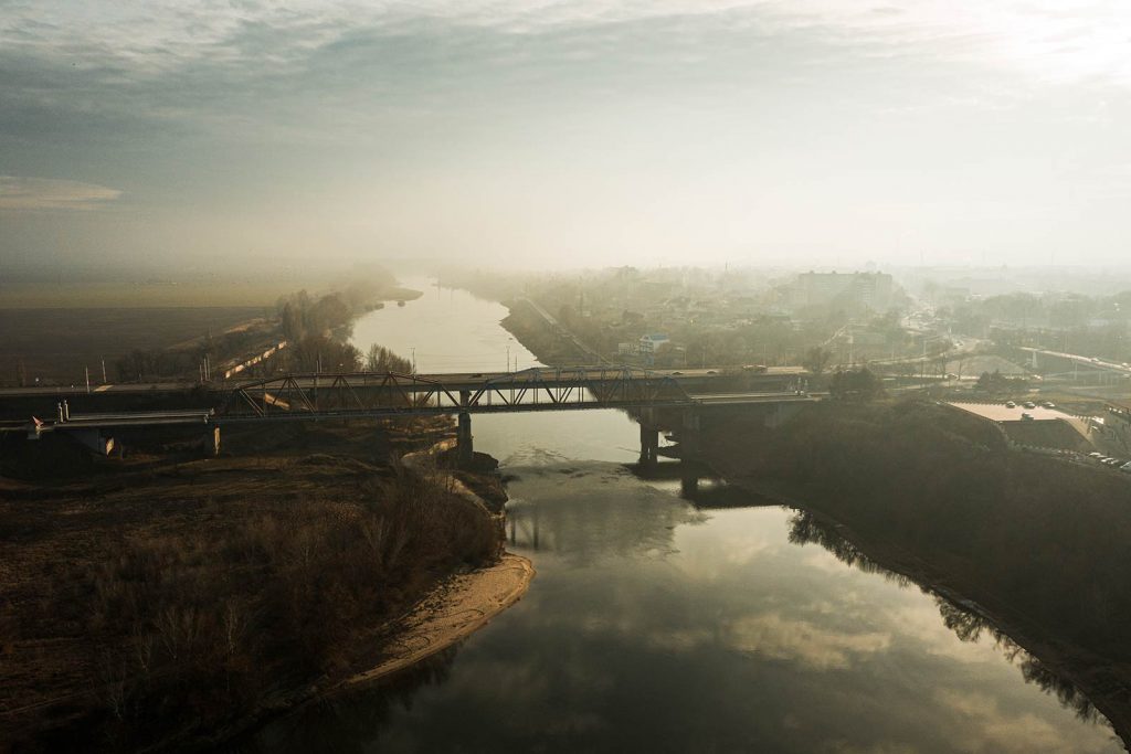 Bridge over the Dniester River in Transnistria. A day in Transnistria