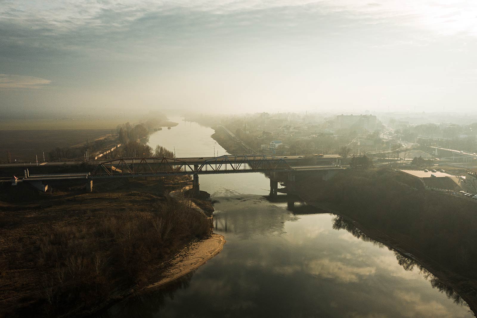 Bridge over the Dniester River in Tiraspol, Transnistria. A day in Transnistria