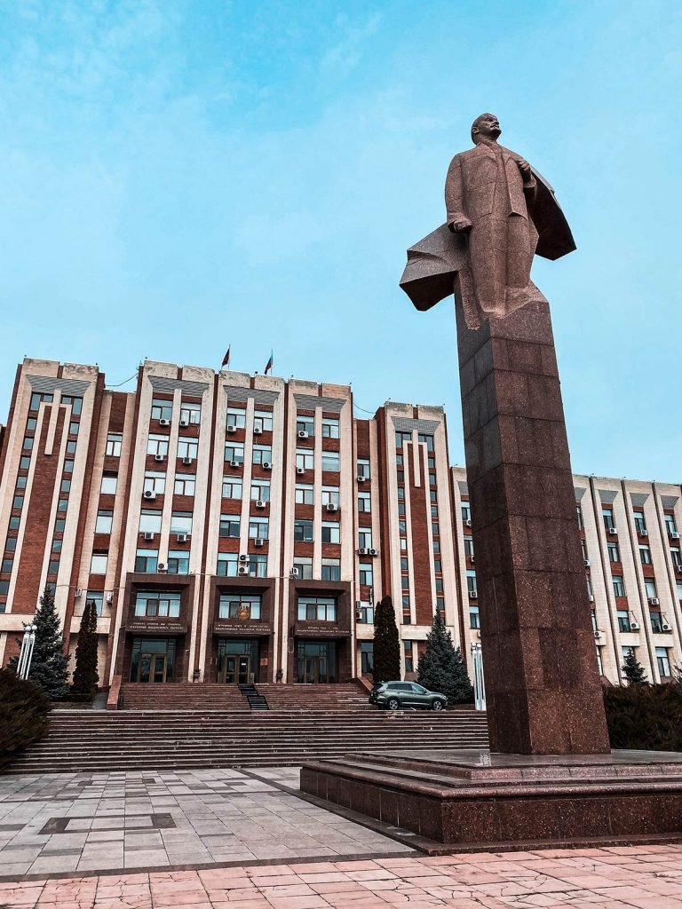 Vladimir Lenin Monument in Tiraspol, Transnistria. A day in Transnistria