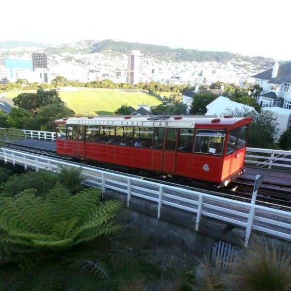 Cable car in Wellington, New Zealand. Wellington & Abel Tasman