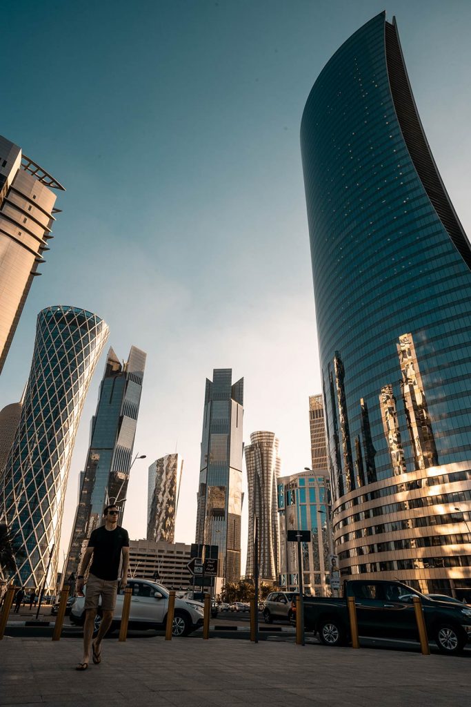 David Simpson among skyscrapers at West Bay in Doha, Qatar. The best cityscape in the world