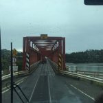 Going over a bridge in New Zealand. The Poo Pub