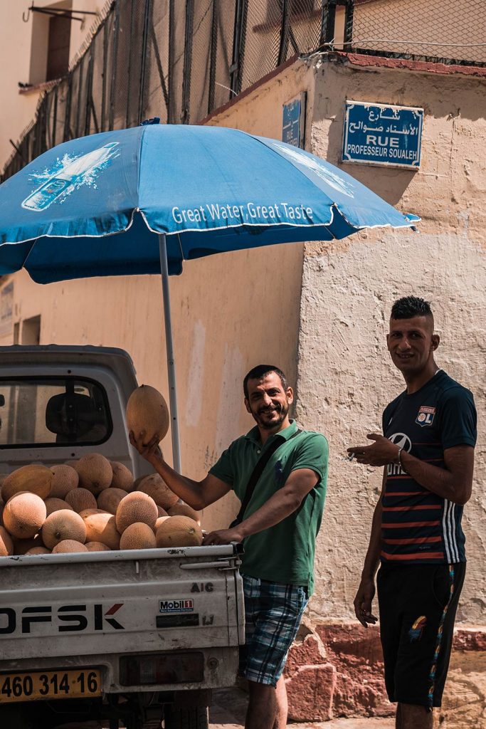 Fruit vendor in Casbah, Algeria. The Casbah and my first run in with the Algerian law