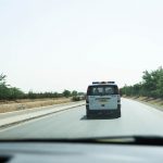 Police escort in Constantine, Algeria. Pushing a police officer in Algeria