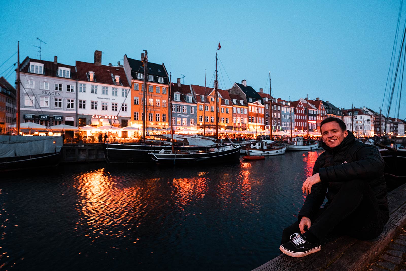 David Simpson at Nyhavn in Copenhagen, Denmark. A day in Copenhagen