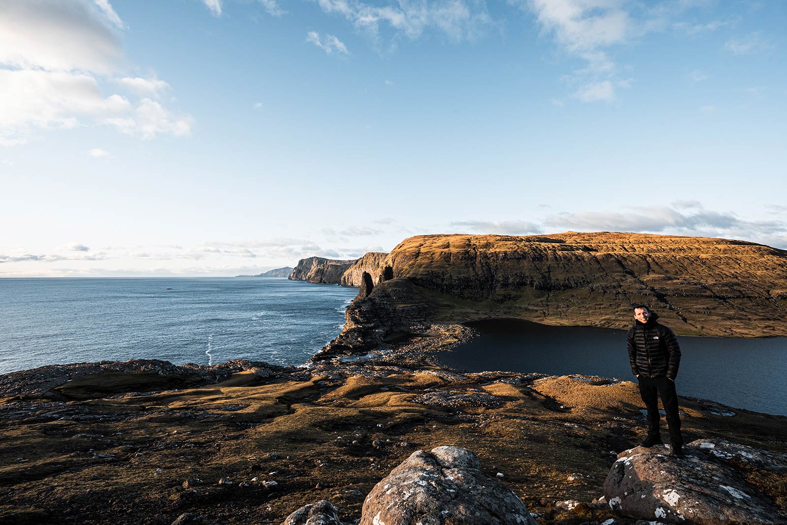 David Simpson at Vagar Islands in Faroe Islands. The Faroe Islands has me