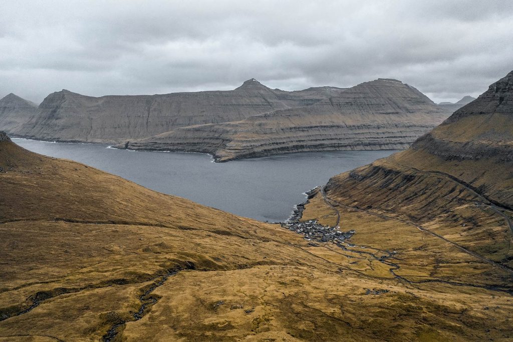 Villingdalsfjall in Faroe Islands. Getting blown off Mt Villingardalsfjall