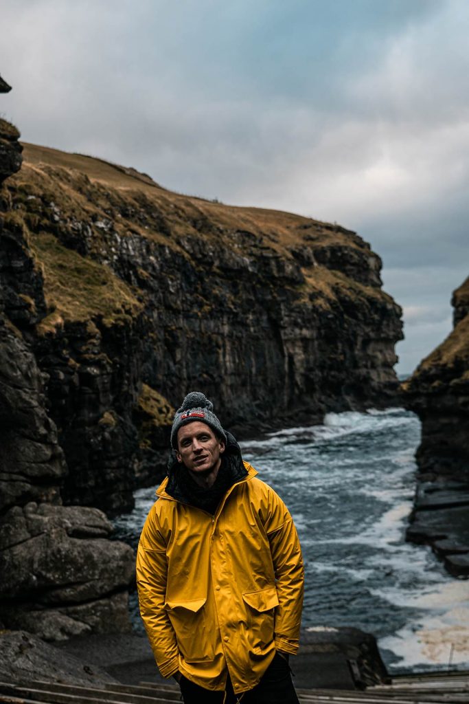 David Simpson at Gjogv in Faroe Islands. The Nordic series, reflection post