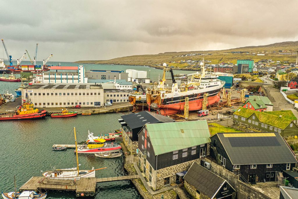 Harbor at Torshavn in Faroe Islands. The gem of the Faroe Islands