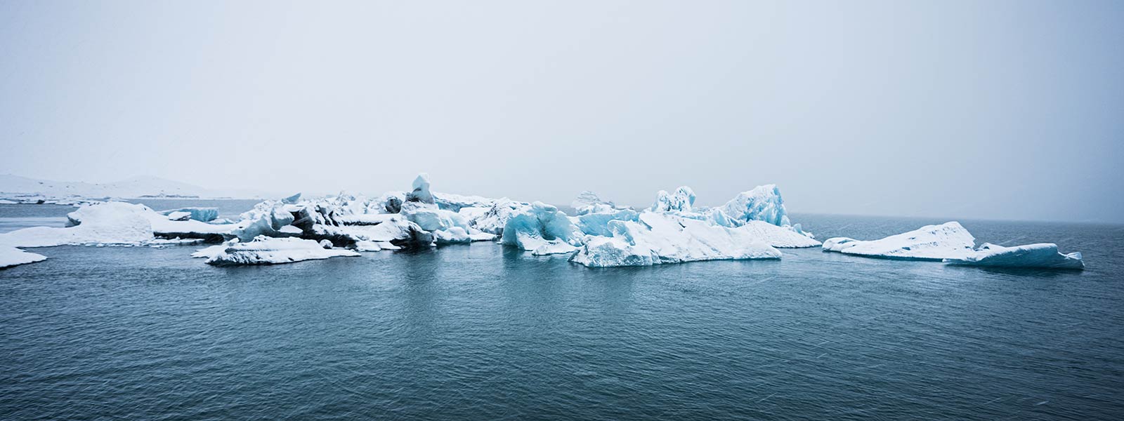 Icebergs at Diamond Beach in Iceland. Waking up in a winter wonderland