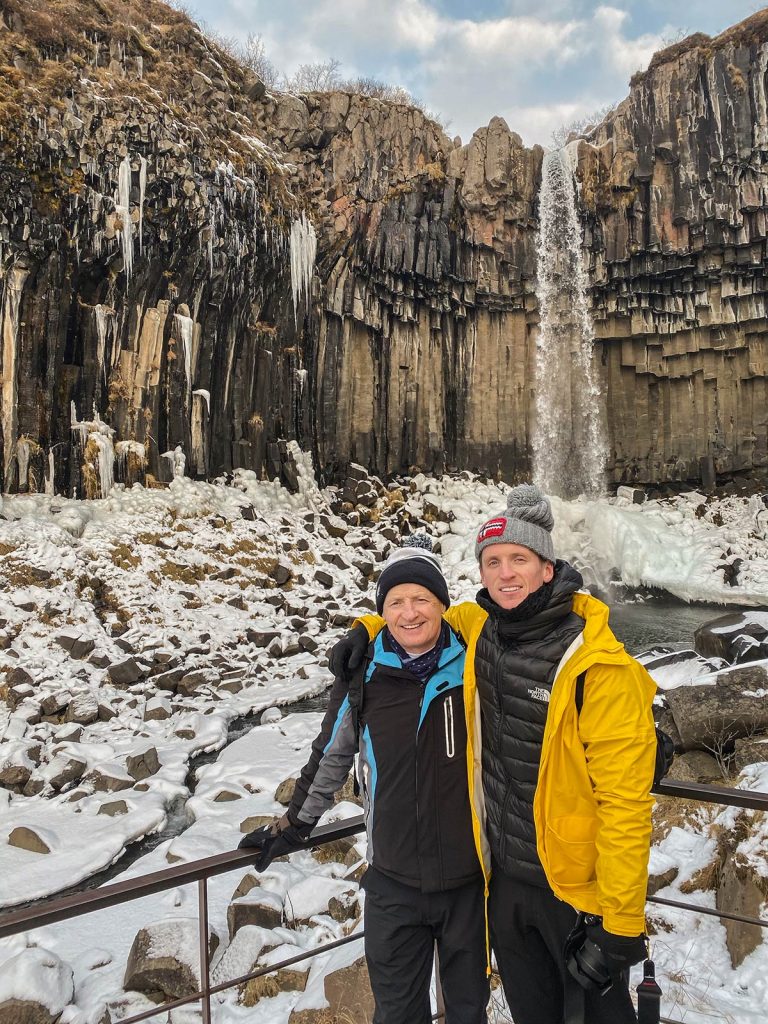 David Simpson, dad and waterfall at Svartifoss in Iceland. The most impressive landscape ever?