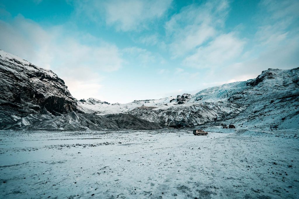 Skaftafellsjokul glacier in Iceland. Ice caving in Iceland