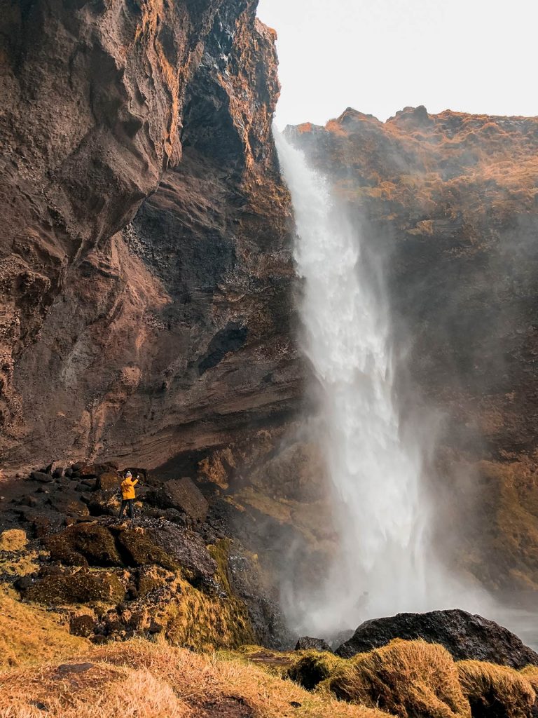 Kvernufoss Waterfalls in Iceland. A day of waterfalls