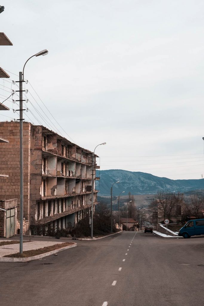 Empty street in Karabakh. The end of the Armenian Karabakh road trip