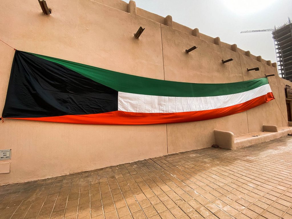 Flag on the wall in Kuwait. The most insane waterfight in the world