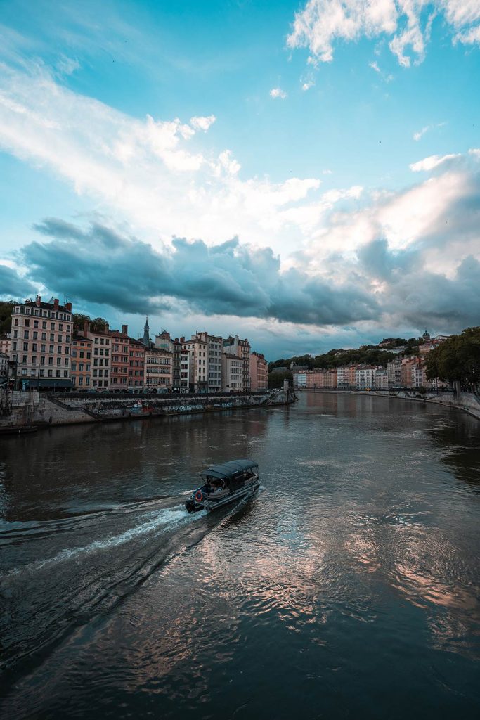 Saone River in Lyon, France. A day in Lyon