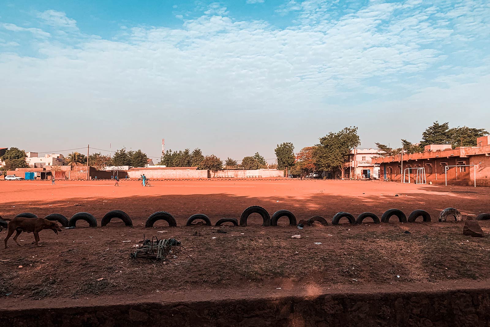 Ball field in Bamako, Mali. A day in Bamako, Mali