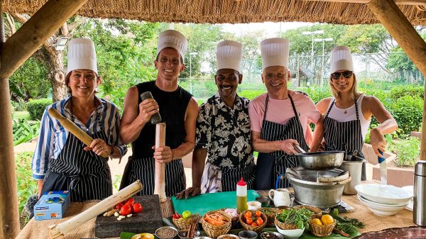 David Simpson and family attend a cooking class in Mauritius, Africa. Where to stay in Mauritius, the best resort in Mauritius