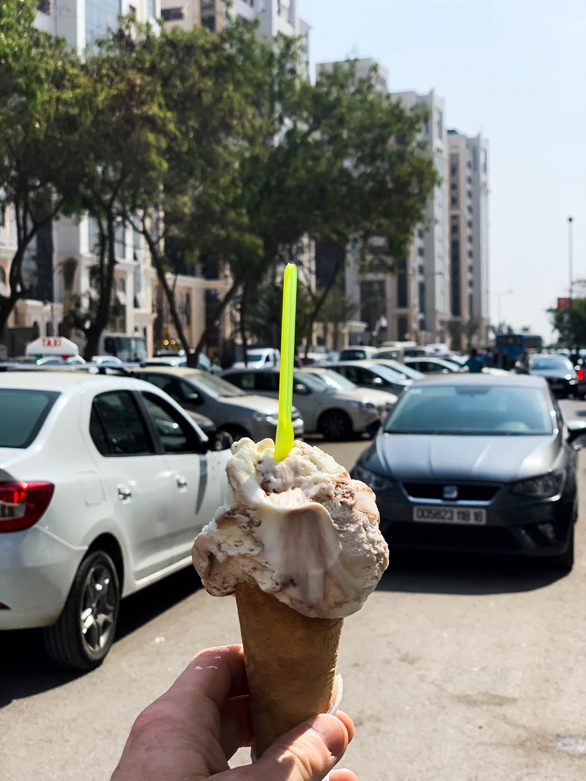 Ice cream cone in Algiers, Algeria. 5 hours in an Algerian police station