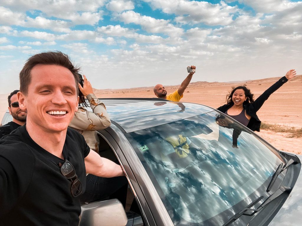 David Simpson and friends in Saudi Arabia. A trip to the edge of the world