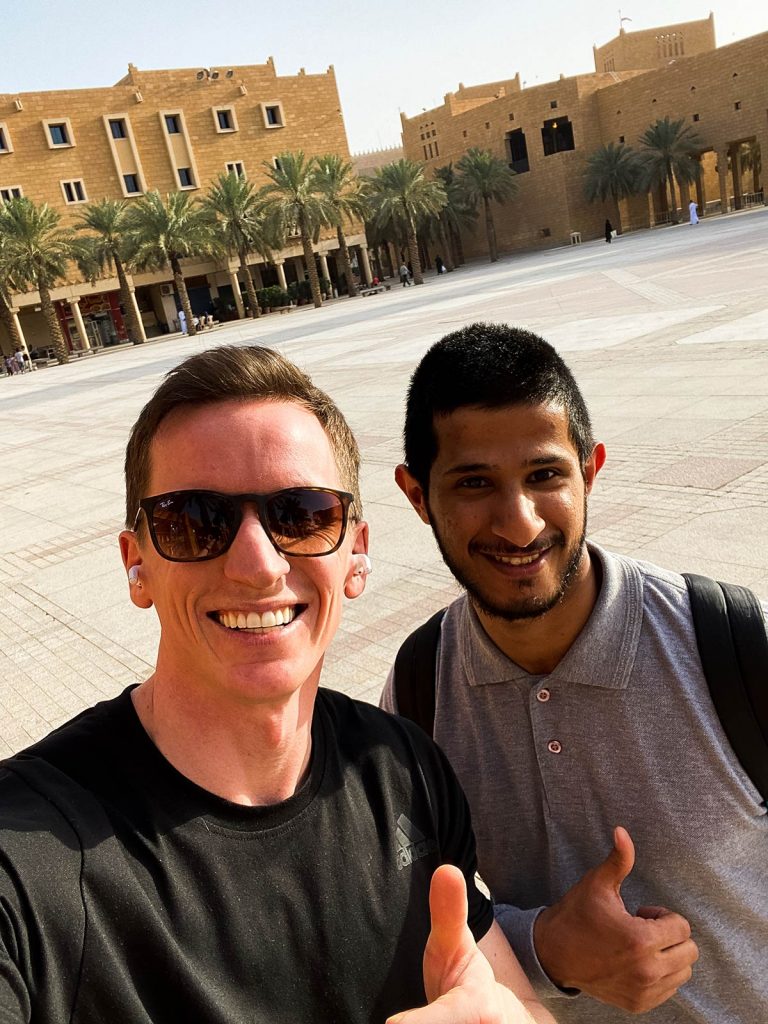 David Simpson and local guy in Masamak Fort, Saudi Arabia. Chop Chop Square.