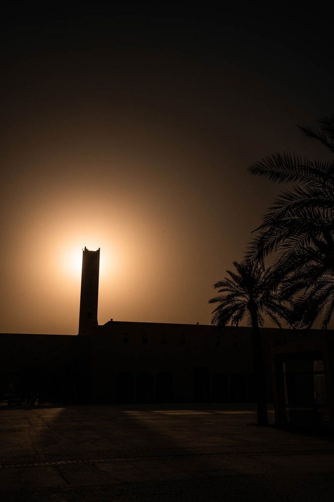 Sunset at Masamak Fort, Saudi Arabia. Chop Chop Square.