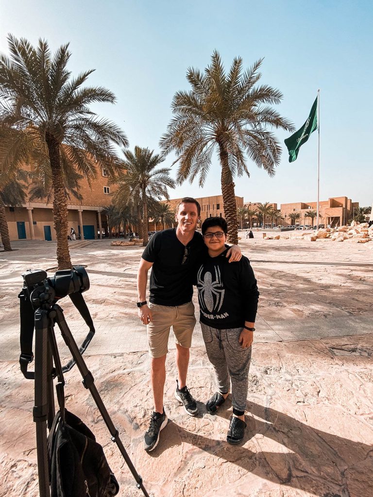 David Simpson and local guy in Masamak Fort, Saudi Arabia. Chop Chop Square.