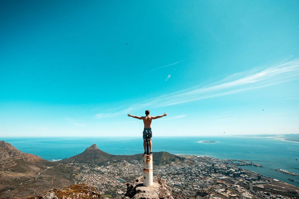 David Simpson at Lion's Head in Cape Town, South Africa. South Africa reflection