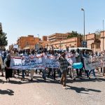 Street protest in Sudan. The oil series, reflection post