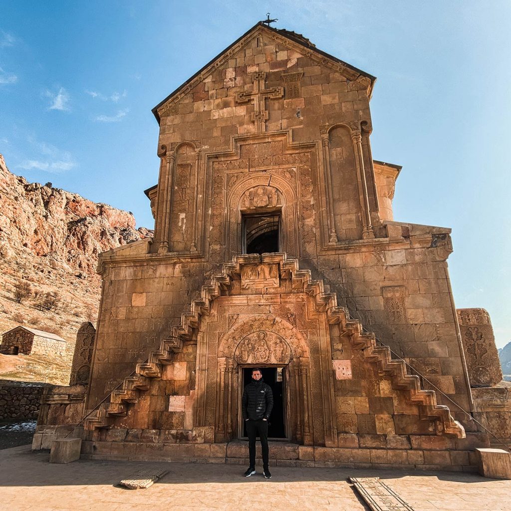 David Simpson at Noravank Monastery in Karabakh. A day in Artsakh/Nagorno-Karabakh