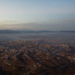 Aerial eye view of Stepanakert, Karabakh. A day in Artsakh/Nagorno-Karabakh