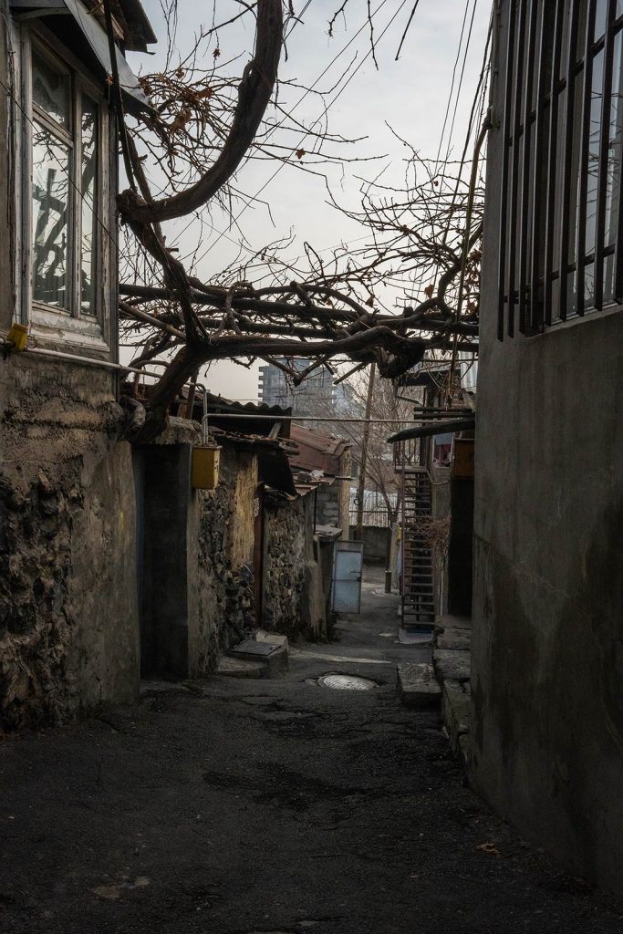 Alley at Kond in Yerevan, Armenia. Exploring Yerevan
