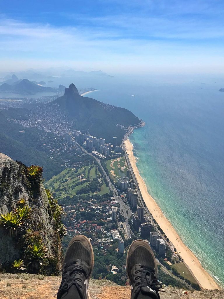 Resting feet on top of the mountain in Gavea, Brazil. Climbing the wrong mountain, the best mistake I've made