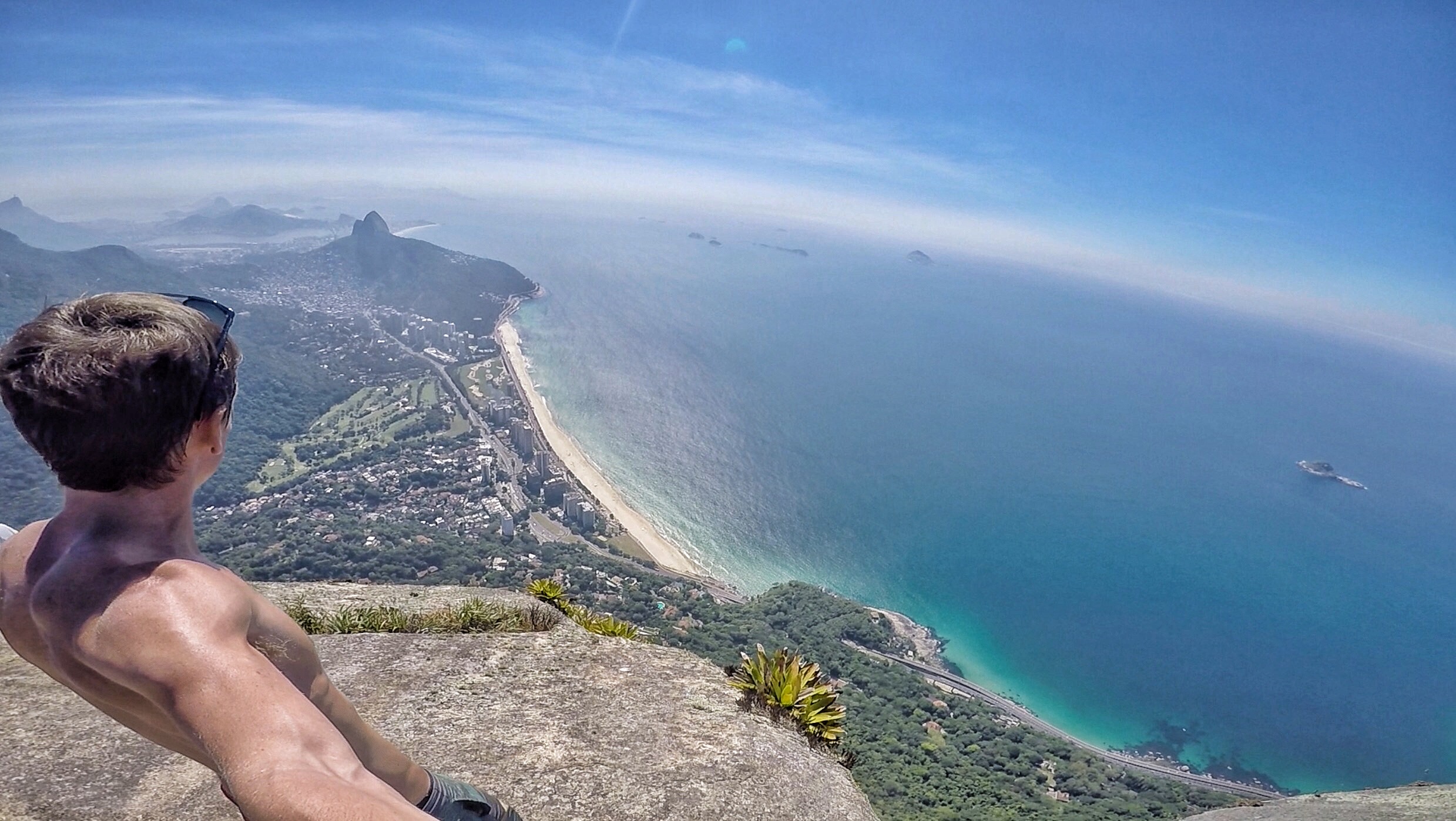 David Simpson from the top of the mountain in Gavea, Brazil. Climbing the wrong mountain, the best mistake I've made