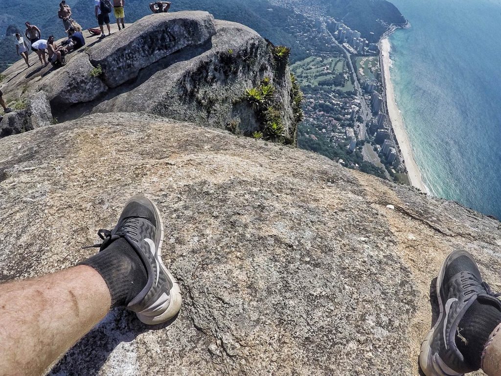Resting feet from the top of the mountain in Gavea, Brazil. Climbing the wrong mountain, the best mistake I've made