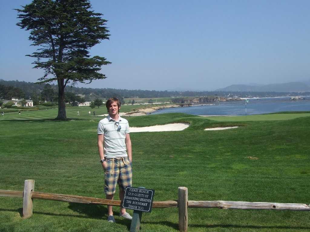 David Simpson standing near golf course in California. California roadtrip