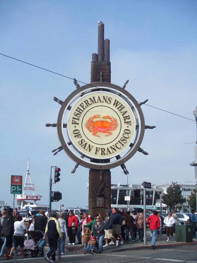 Fisherman's Wharf sign in San Francisco. Enjoying San Fran