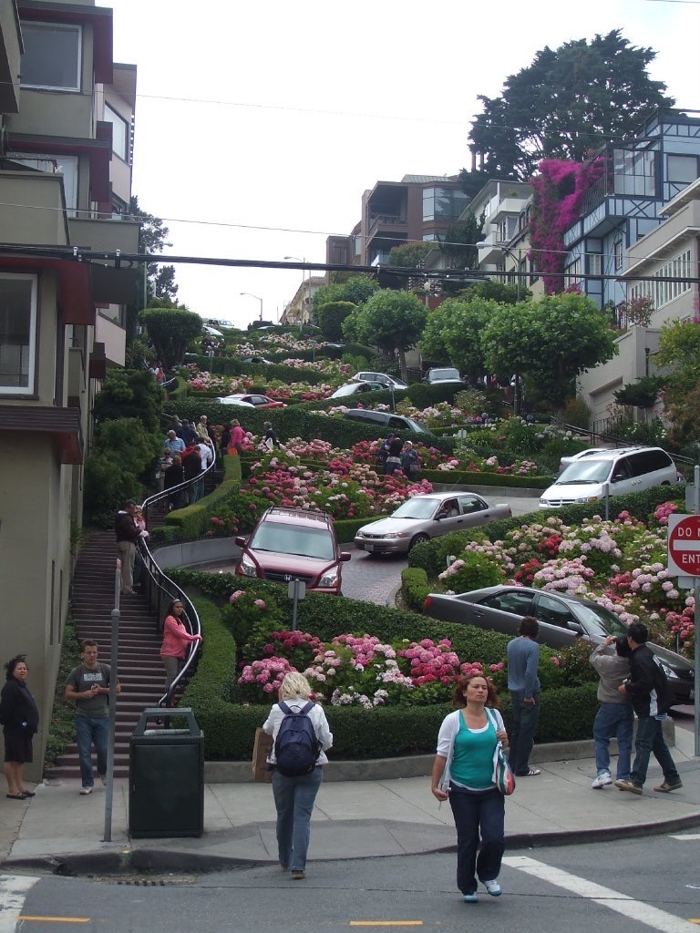 Lombard Street in San Francisco. Enjoying San Fran