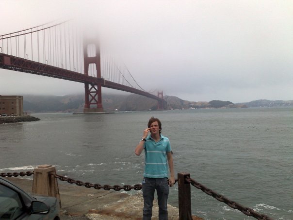David Simpson and The Golden Gate Bridge in San Francisco. Enjoying San Fran