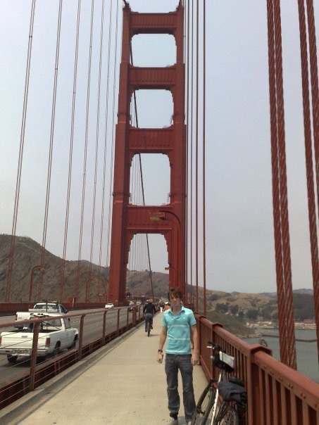 David Simpson and The Golden Gate Bridge in San Francisco. Enjoying San Fran