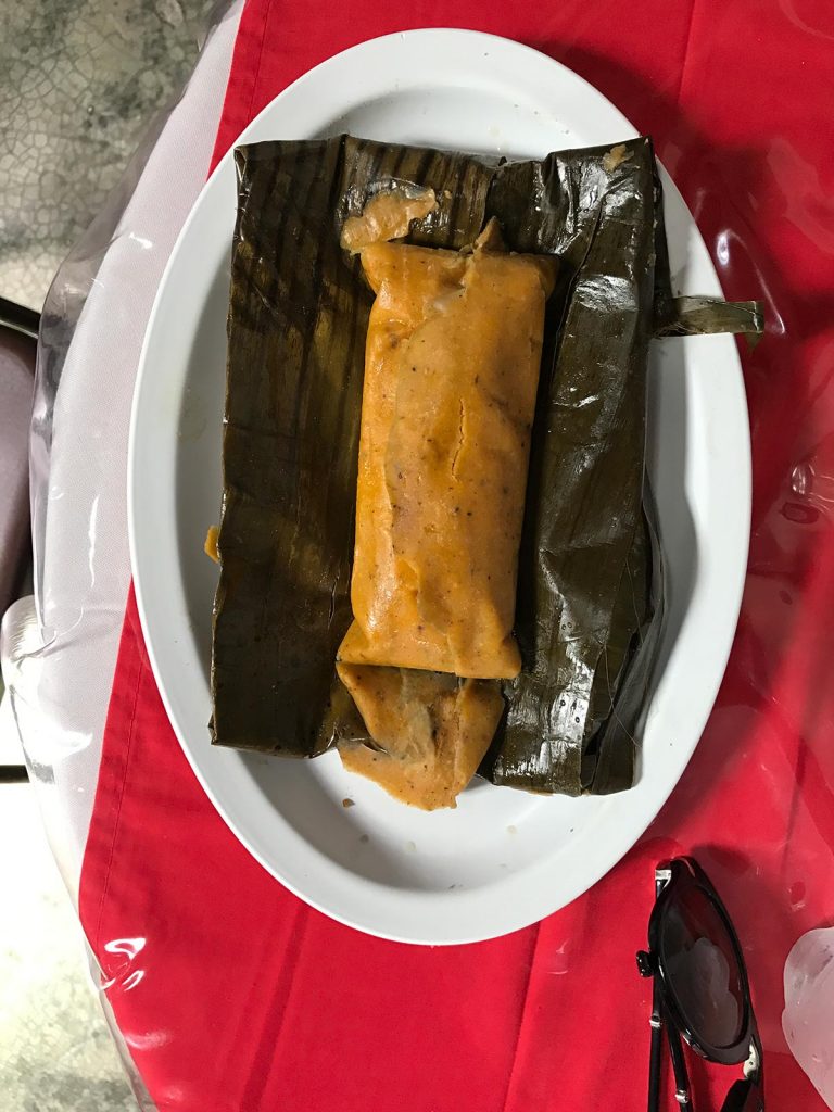 Native dessert cooked in banana leaves in Cancun, Mexico. Chichén Itzá and the Yucatán coast