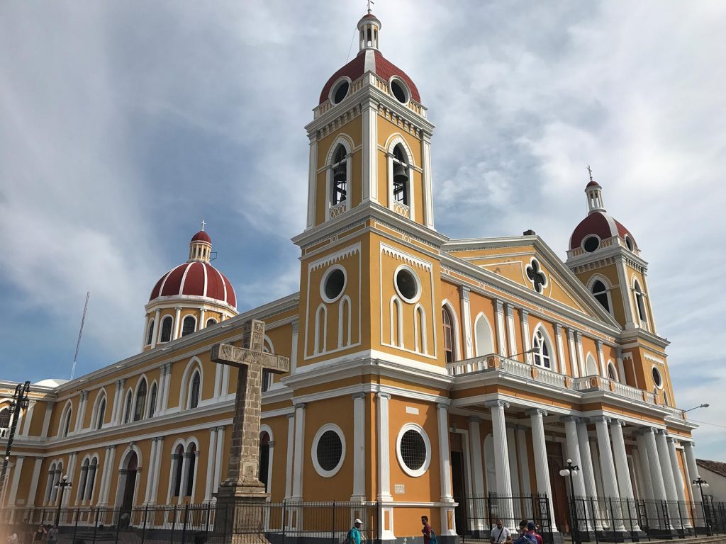 Church with big cross in Leon, Nicaragua. Volcano boarding in Leon, Nicaragua & full guide