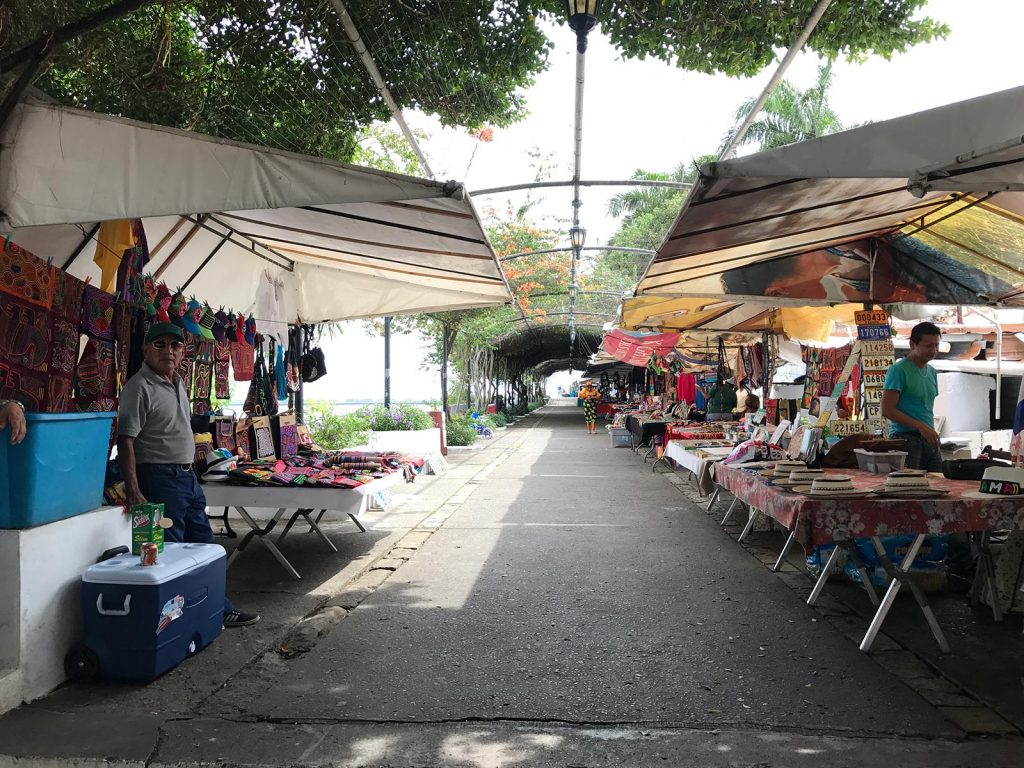Roadside vendors in Panama City, Panama. Panama Canal & the last of Central America