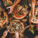 A pizza party with friends and family