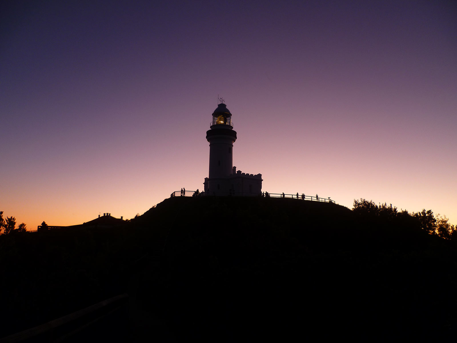 Sunset at the lighthouse at Byron Bay Beach. The Zoo, Brissie & Byron Bay